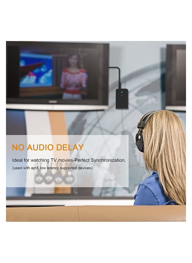 SYOSI Bluetooth 5.0 Transmitter and Receiver 3-in-1 Wireless Bluetooth Adapter 3.5mm Bluetooth Audio Adapter for TV PC Headphones Speakers - Image 4