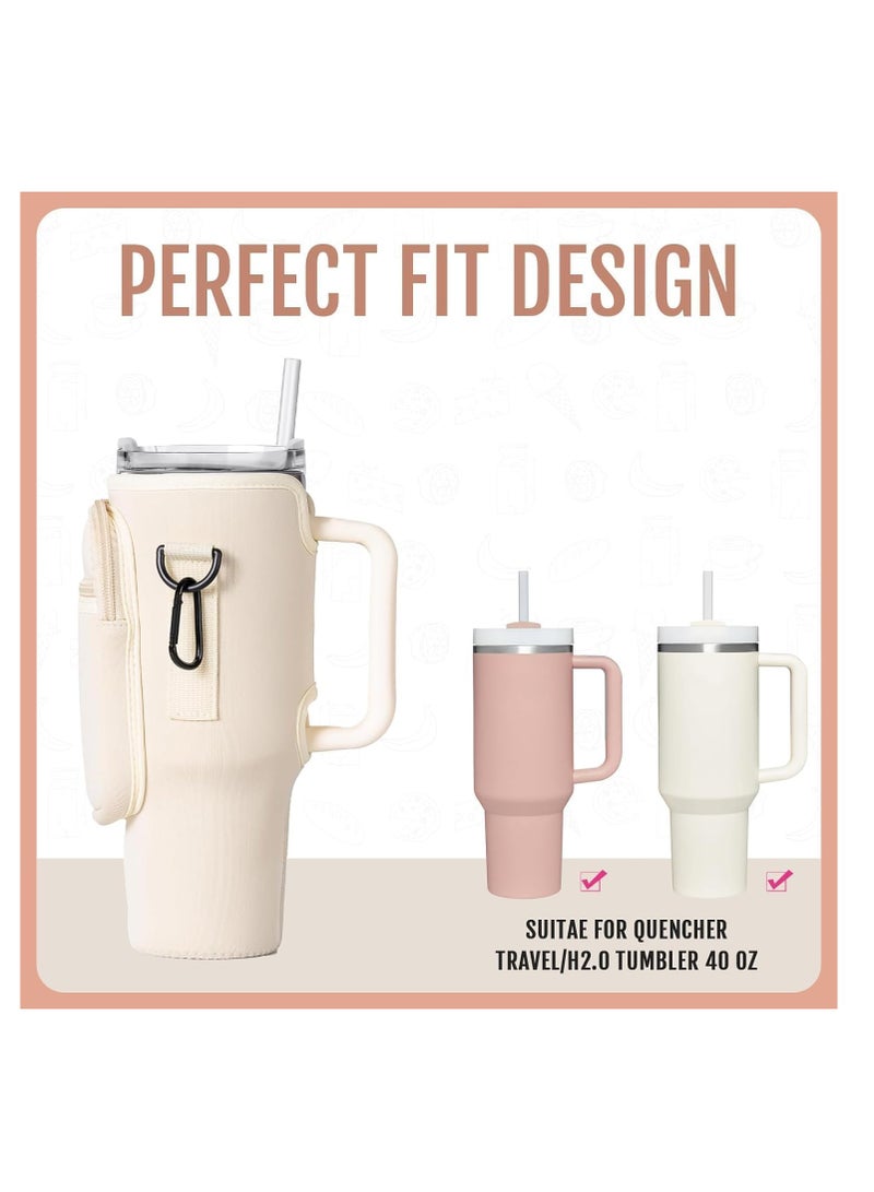 Water Bottle Holder With Strap 40 oz Tumbler With Handle, With Cell Phone Pocket and Adjustable Shoulder Strap Tumbler Accessories - Water Bottle Sleeve For Outdoors  - Image 2
