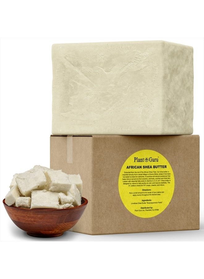 Plant Guru Raw African Shea Butter 5 lbs. Bulk Block 100% Pure Natural Unrefined IVORY - Ideal Moisturizer For Dry Skin, Body, Face And Hair Growth. Great For DIY Soap and Lip Balm Making.  - Image 1