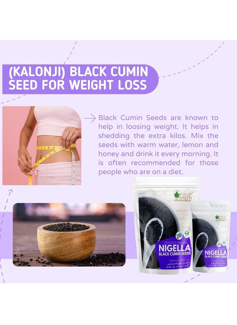 BLISS OF EARTH Certified Organic Black Cumin Kalonji Nigella Seeds 100GM  - Image 4