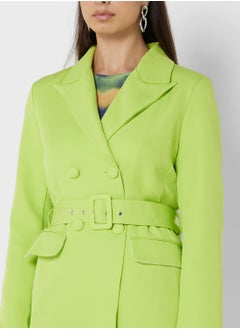 ELLA Classic Longline Blazer With Belt Detail  - Image 3