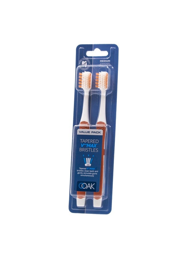 Ooak Toothbrush, Tapered V++Max Medium Bristles, 2 Pack - Orange - Image 2