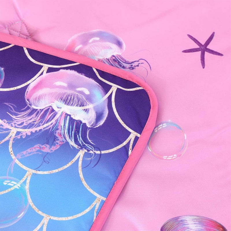 Wowelife Mermaid Toddler Nap Mat with Pillow Mermaid Sleeping Bag for Girls Preschool Nap Mats for Daycare Kindergarten Preschool Travel and Camping Pink Purple - Image 5