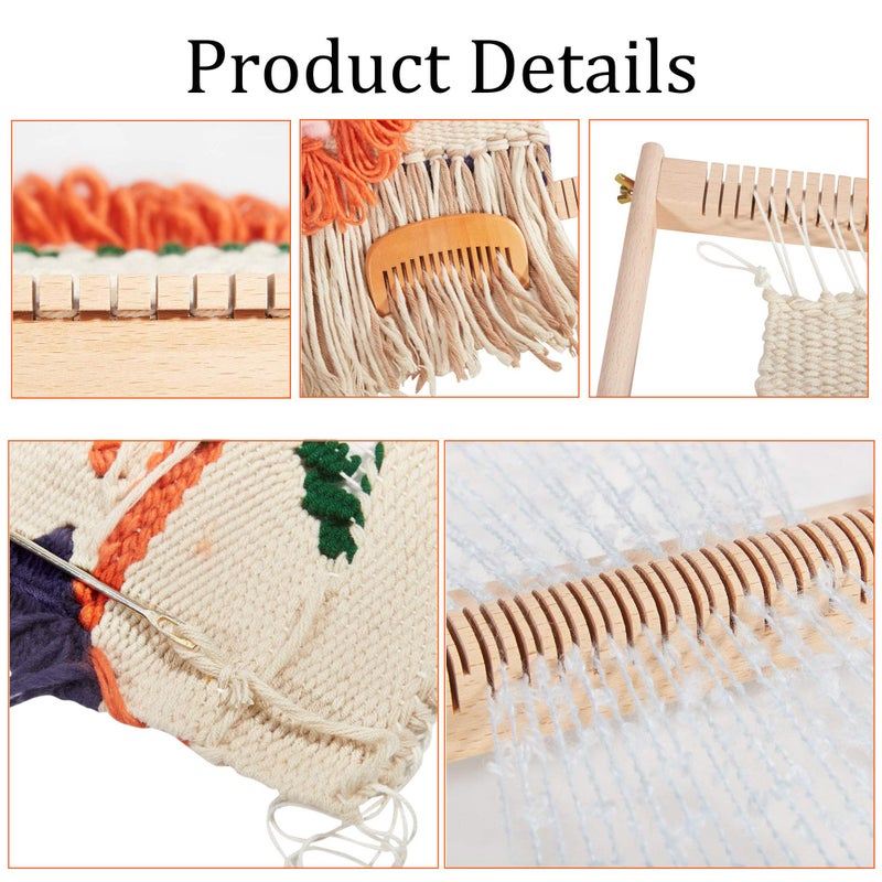 WILLOWDALE Weaving Loom, 16.5" L x 15.7" W Wooden Loom Kit,Tapestry Loom for Creative DIY Weaving Art & Crafts, Ideal for Kids, Beginners, Adults - Image 4