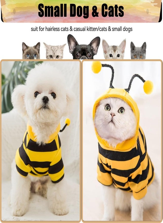 دينتران زي قطط سفينكس عديمة الشعر من دينترون، سترة شتوية دافئة على شكل نحلة مضحكة، قميص قطط لطيف قابل للتهوية، سترة بياقة عالية، ملابس قطط رائعة، سترة بيجاما، جمبسوت، مقاس L - Image 5