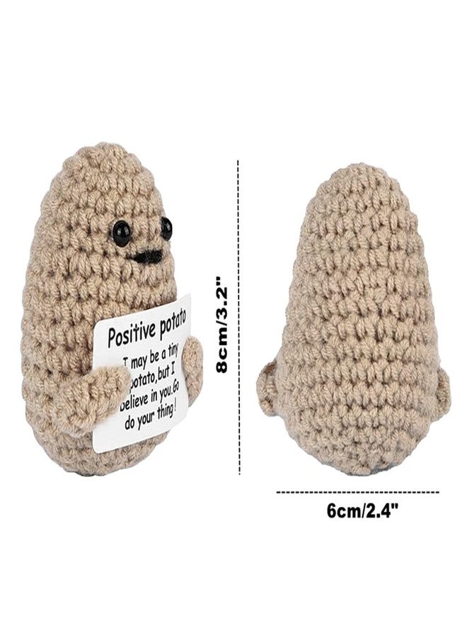 Kinteshun Knitted Emotional Support Plush Positive Doll Toy with Motivational Card Desk or Car Accessories for Friends Birthday Party Decorations (Positive Potato) - Image 2