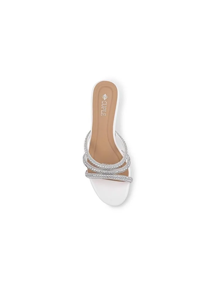 Cuple Black Cuple Embellished Multi Strap Heeled Sandals for Women | Best Price UAE
