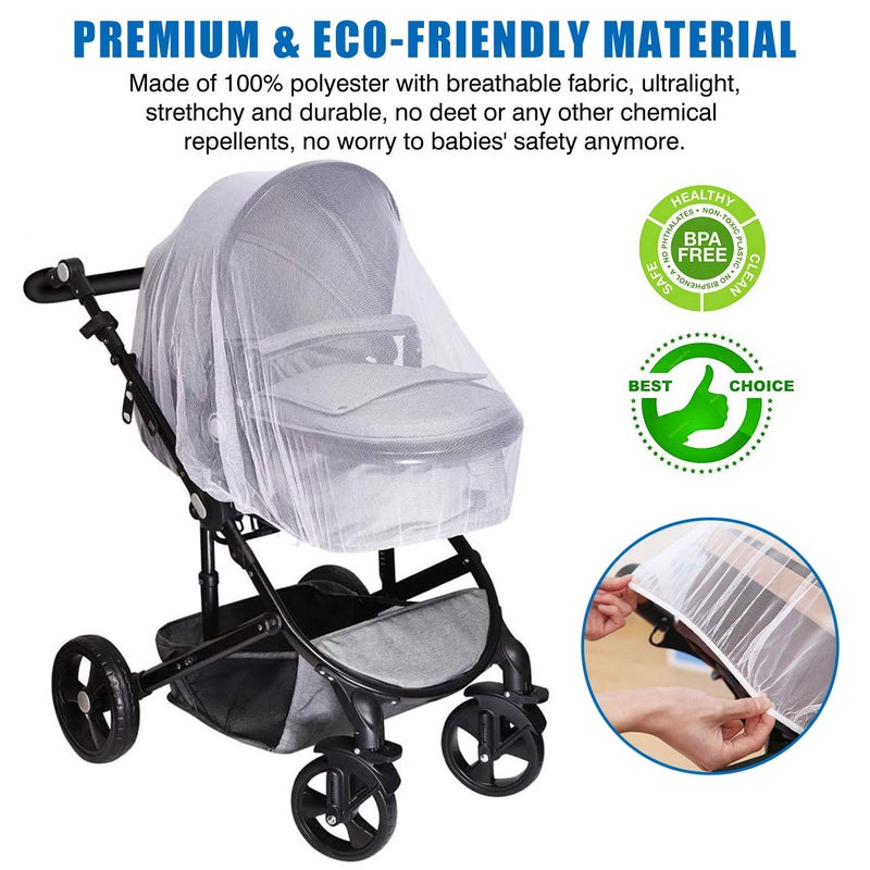 Vaxaape Stroller Rain Cover and Baby Stroller Mosquito Net(2-Piece Set),Universal Stroller Accessory,Waterproof, Windproof Protection,Protect from Dust Snow,Baby Travel Weather Shield - Image 4