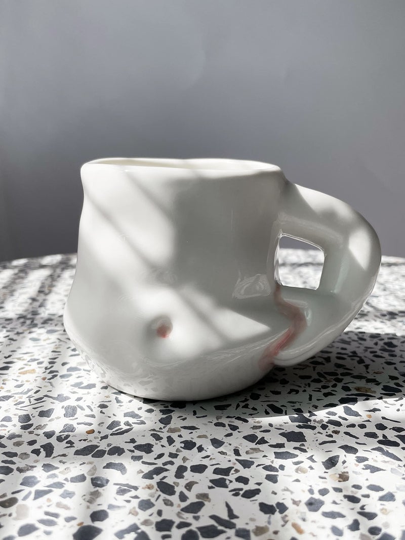 hesim Hand-Crafted Ceramic 14OZ Fat Belly Mug | Coffee Mug With Arm Handle | Fat Mug | Potbelly Coffee Mug | Father's Day Gift - Image 2