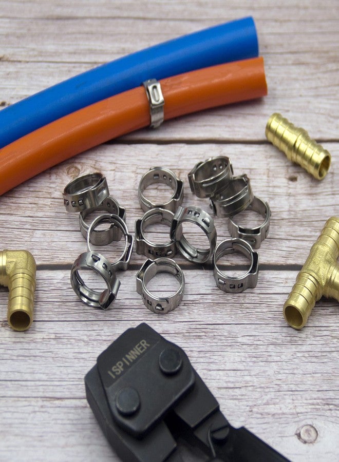 ISPINNER مشابك PEX، 50 قطعة من حلقات PEX Cinch Crimp المصنوعة من الفولاذ المقاوم للصدأ 304 مقاس 3/8 بوصة، مشابك ضغط لوصلات أنابيب PEX (3/8 بوصة) - Image 4