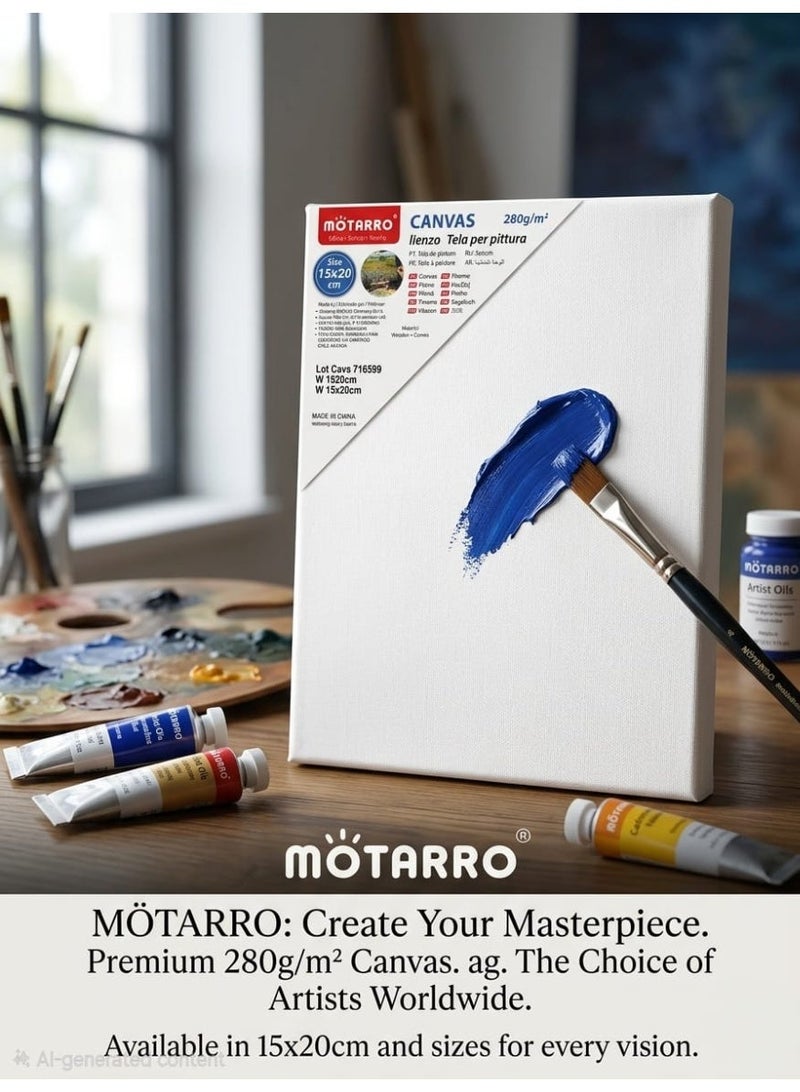 لوحة قماشية مشدودة من موتارو، 15 × 20 سم - Image 2
