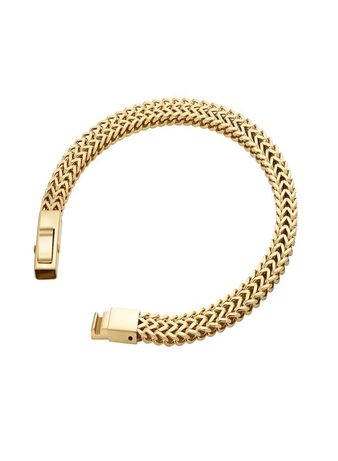 Geoffrey Beene Men's Stainless Steel Two Strand Franco Chain Bracelet, Box Clasp (Gold, 8" Inches Length) - Image 3