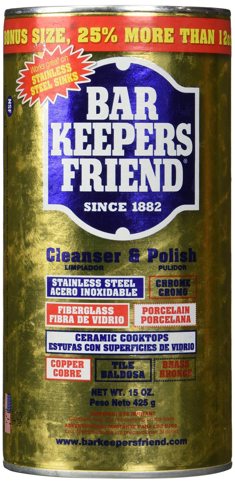 Bar Keepers Friend® Cleanser & Polish: 15 OZ - Image 1