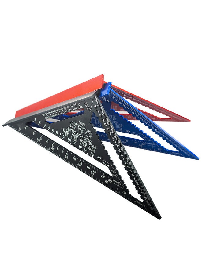 Generic - Yun Bei Carpenter Metric/Imperial Triangular Ruler Aluminum Alloy Carpenter Straight Ruler 7inch/Metric 90 Degree Ruler-Model:A1271-300mm Combination Square Yellow Plug-in Card 387g - Image 1