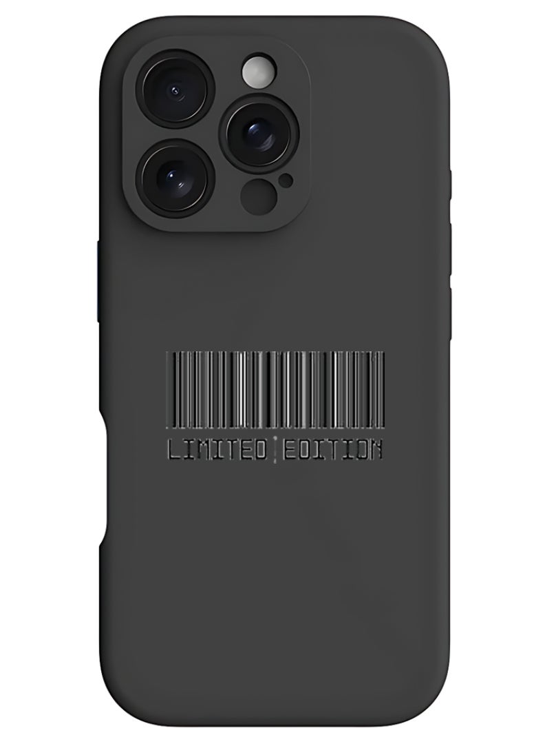 Theodor iPhone 16 Pro Max Black Protective Slim Fit Case Liquid Silicone Cover with Full Body Protection Anti-Scratch Shockproof Case For iPhone - Limited Edition - Image 1