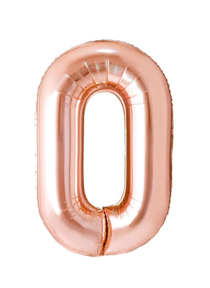 Party Zone Champagne Gold Foil Balloon Number 0 33" 