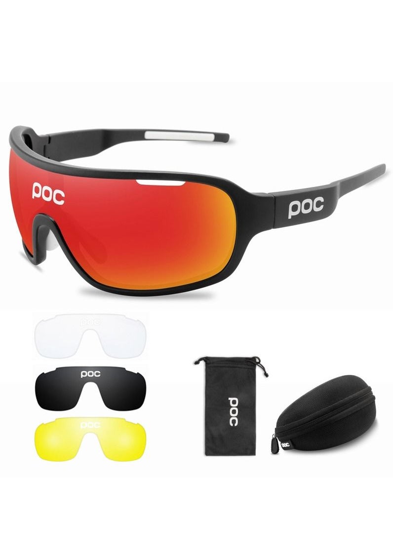 POC 4 Lens Cycling Sunglasses Outdoor Eyewear Men Women Cycling Glasses  - Image 1