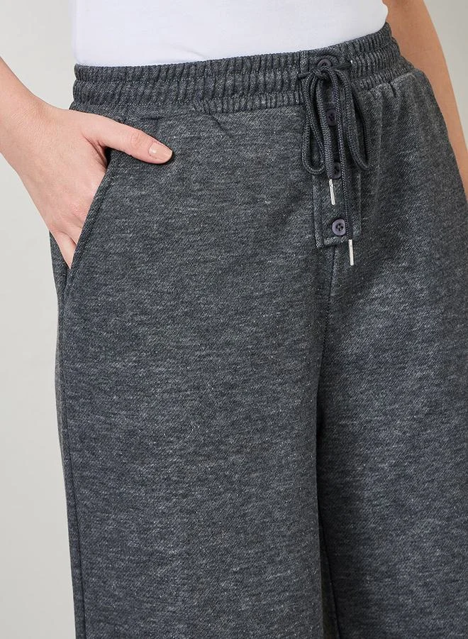 Styli Solid High Rise Flared Jogger