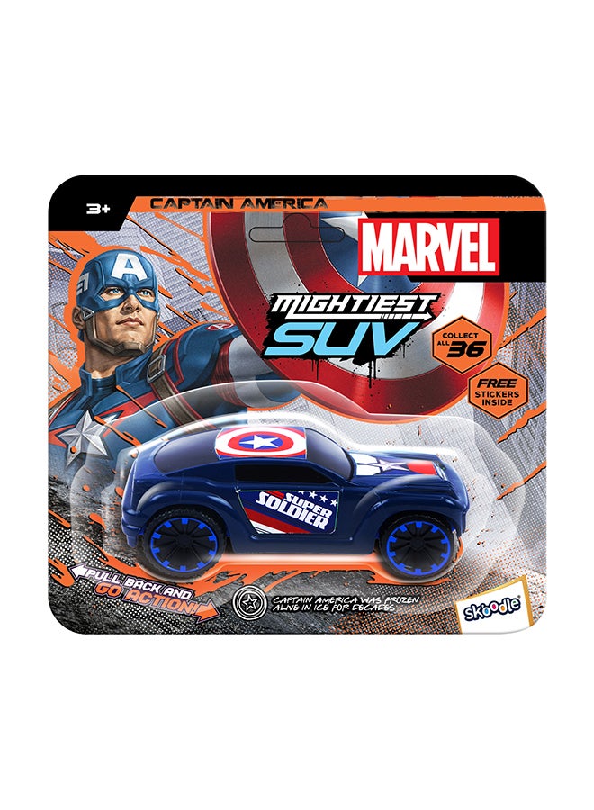 Marvel Skoodle Pull Back Mightiest SUV Captain America – Toy Vehicle for Kids Ages 3+ - Image 1