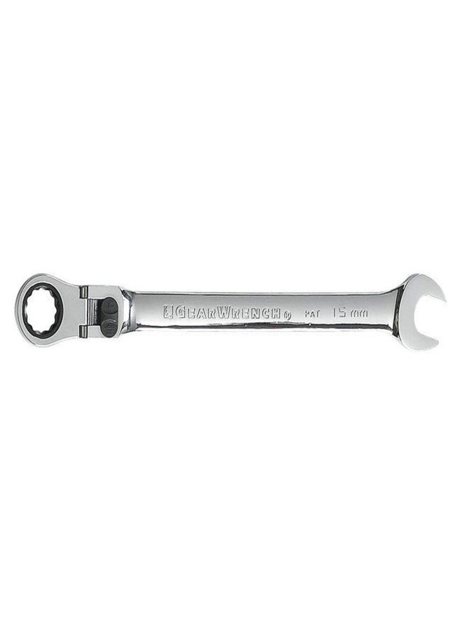GEARWRENCH XL Locking Flex Head Ratcheting Combination Wrench 15mm, 12 Point- 85615 - Image 2