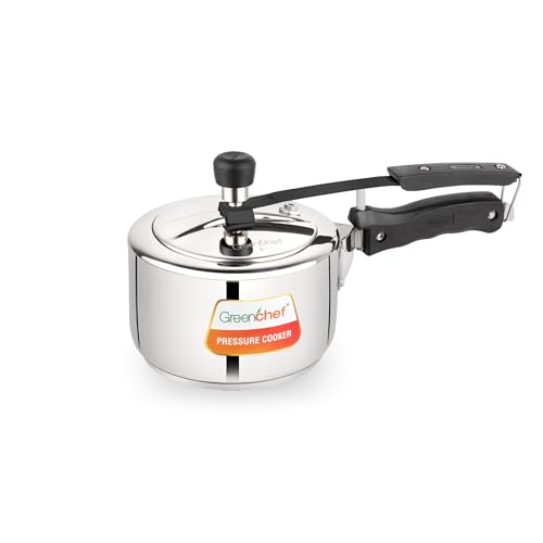 Greenchef Stainless Steel Inner lid pressure cooker 2 litre – Classic, ISI certified, Induction and Gas compatible, Glossy Finish, triply bottom, 5 Year Warranty - Image 1