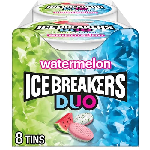 Ice Breakers Duo Fruit Plus Cool Watermelon Sugar Free Mints Tins 13 oz 8 Count - Image 1