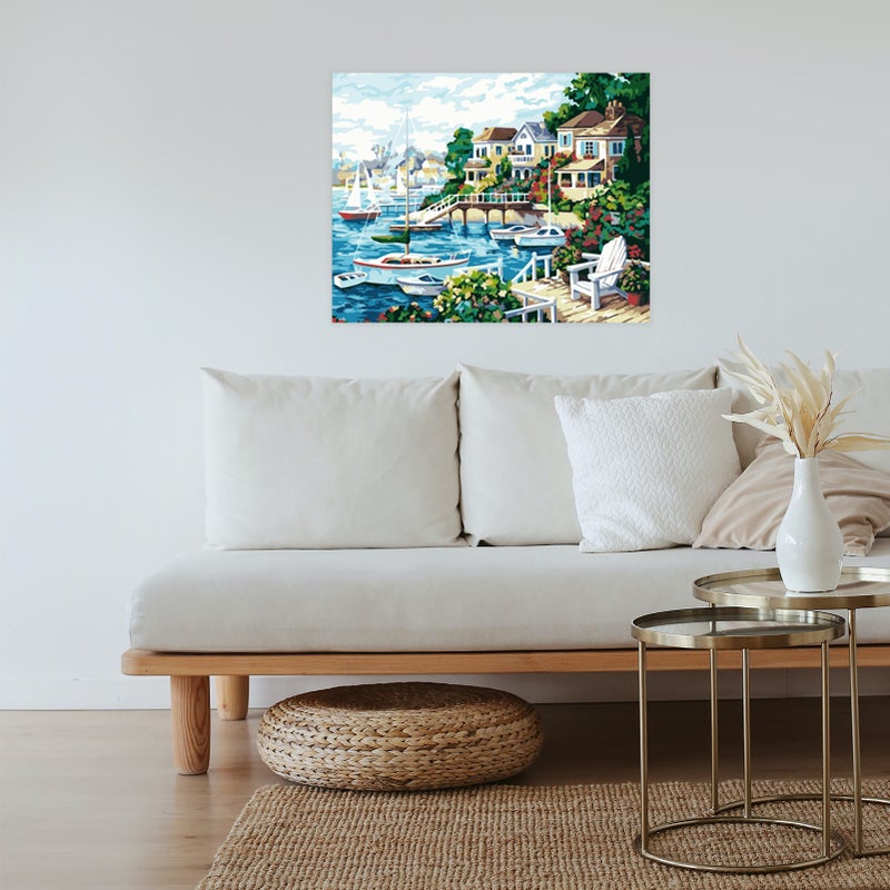 16 × 20 بوصة، مجموعة رسم قنوات للزيت على قماش بالرقم، بناءً على نمط منزل خرافي، للأشخاص البالغين والأطفال والبتدئين، حرفة، تزيين جدار المنزل، هدية، بدون إطار - Image 4