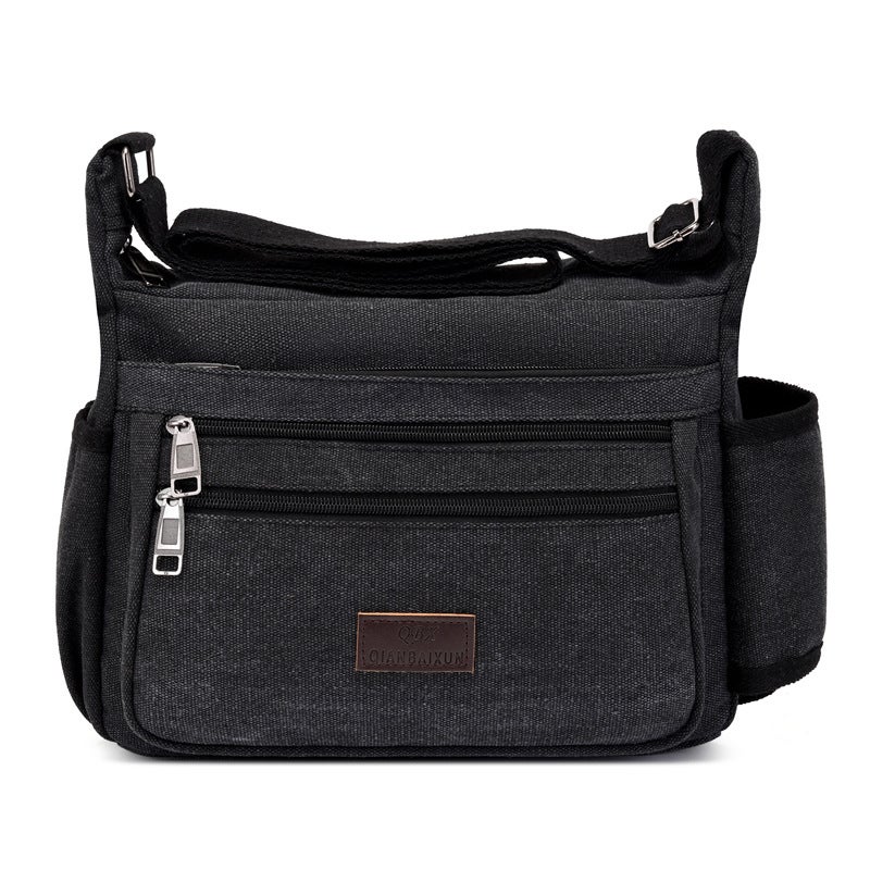 New Multifunctional Casual Bag For Men, Large Storage Tool Canvas Bag, Horizontal Style, Single Shoulder Crossbody Travel Bag