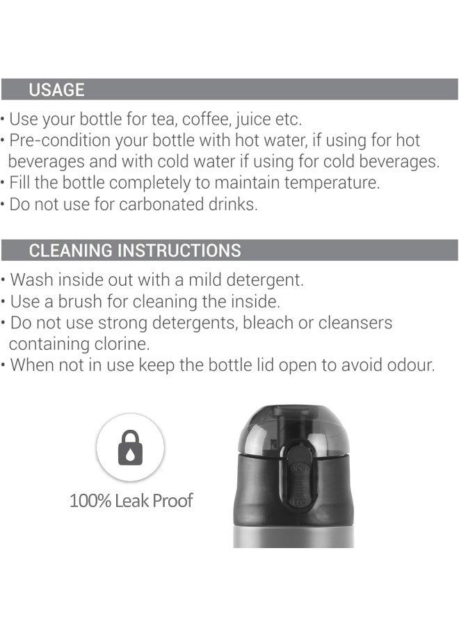 Milton 750ml Stainless Steel Water Bottle – Vacuum Insulated Flask Keeps Drinks Hot or Cold for 24 Hours, Leakproof Metal Flask for Travel, Office, Gym & Home – Crown 900, Green - Image 5