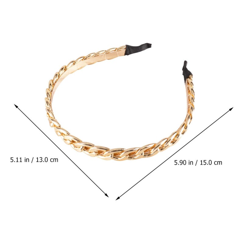 Vintage Braided Metal Chain Hairbands Set of 2 Large and Small Bridal Hair Accessories - Image 3