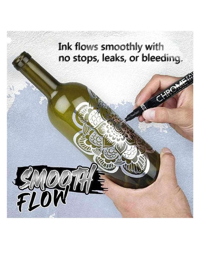 Generic Chrome Marker Pen For Any Surface, Chrome Paint Pen For Repairing, Permanent Reflective Liquid, Car Chrome Repaire Touch Up, Model Painting, Marking Or DIY Art Projects - Image 5