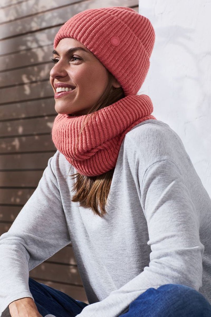 Tchibo Women Knitted Beanie Hat, Coral - Image 1