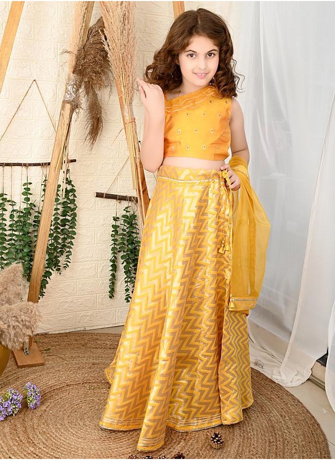 LILPICKS One Shoulder Choli with Printed Lehenga Set  - Image 2
