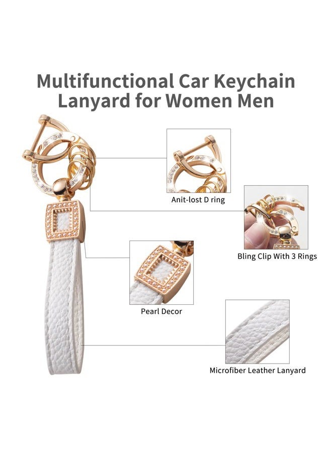 CACARLIKE for Toyota Key Fob Cover with Leather Lanyard, Car Key Fob Case Compatible with 2018-2022 Camry RAV4 Highlander Avalon C-HR Prius Corolla GT86 Smart Key Protector Holder - Image 4