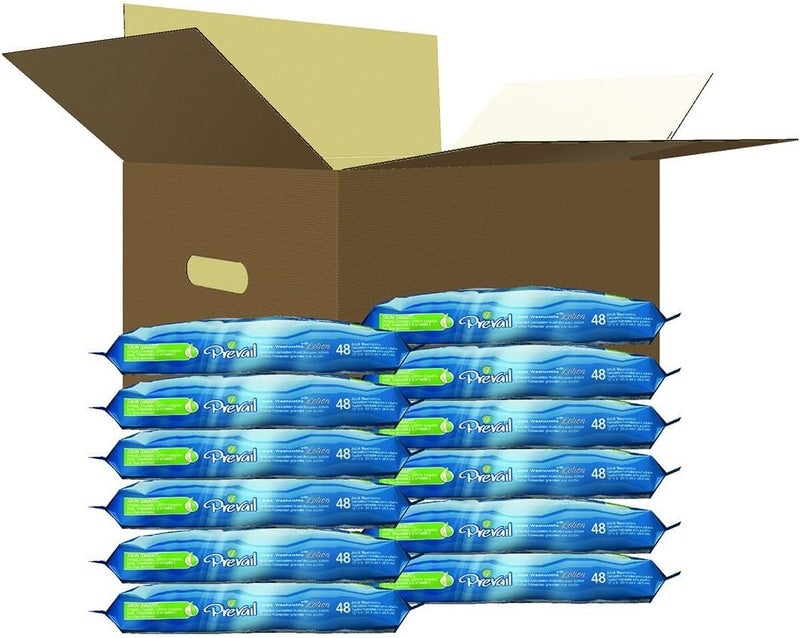Prevail Soft Pack Adult Washcloths - Unisex Adult Incontinence Wipes - Disposable Adult Wipes for Men & Women - 12"x 8", 576 Count (12 Packs of 48) - Image 3