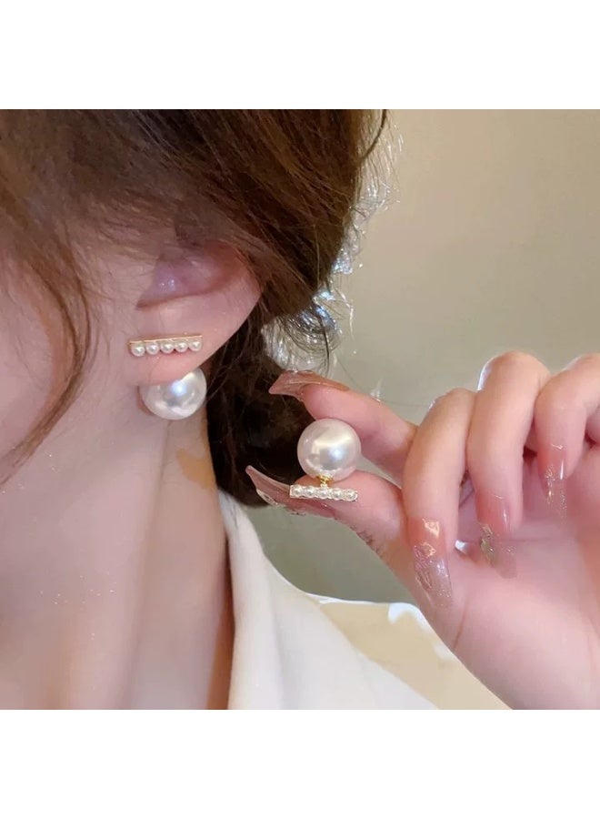 Goolsky أقراط لؤلؤ خطية كورية للنساء - رفاهية خفيفة جديدة، مجوهرات بوتيك متعددة الاستخدامات، تصميم لؤلؤ خطي، دبابيس فضة S925 مقاومة للتأكسد، للمكتب والفعاليات اليومية غير الرسمية - Image 4