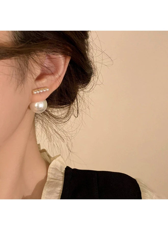 Goolsky أقراط لؤلؤ خطية كورية للنساء - رفاهية خفيفة جديدة، مجوهرات بوتيك متعددة الاستخدامات، تصميم لؤلؤ خطي، دبابيس فضة S925 مقاومة للتأكسد، للمكتب والفعاليات اليومية غير الرسمية - Image 3