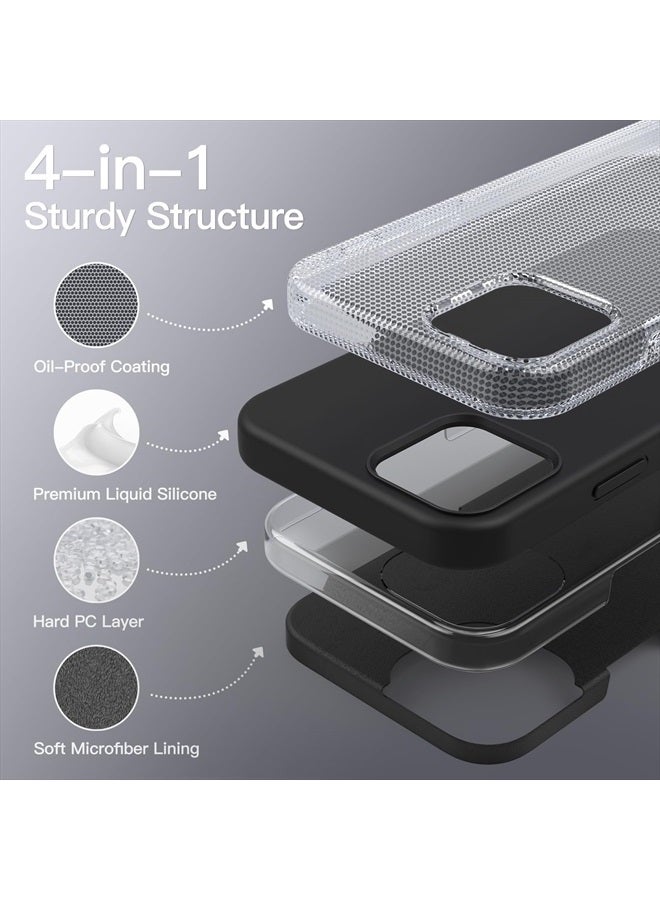 Jetech Silicone Case for iPhone 12/12 Pro 6.1-Inch, Silky-Soft Touch Full-Body Protective Phone Case, Shockproof Cover with Microfiber Lining (Black) - Image 3