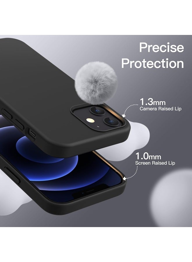 Jetech Silicone Case for iPhone 12/12 Pro 6.1-Inch, Silky-Soft Touch Full-Body Protective Phone Case, Shockproof Cover with Microfiber Lining (Black) - Image 5