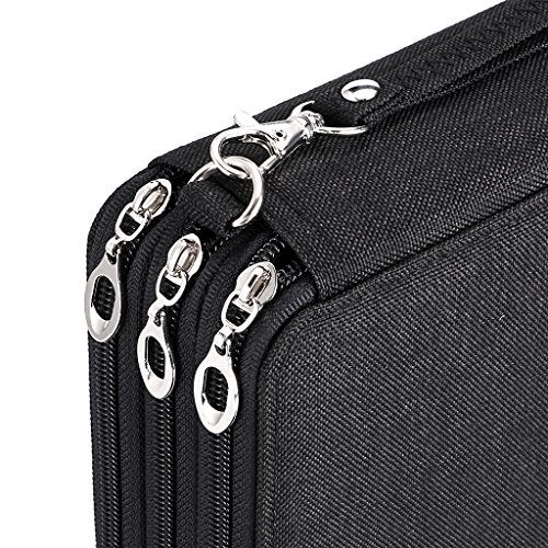 BTSKY Zippered Pencil Case-Canvas 72 Slots Handy Pencil Holders for for Prismacolor Watercolor Pencils, Crayola Colored Pencils, Marco Pencils (Black) - Image 5