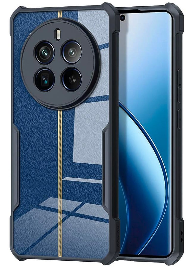 غطاء Realme 12 Pro، حافظة حماية عدسة الكاميرا، غطاء خلفي للهاتف المحمول مقاوم للصدمات من مادة TPU، غطاء واقٍ نحيف مضاد للأصفرار (أسود شفاف) - Image 1