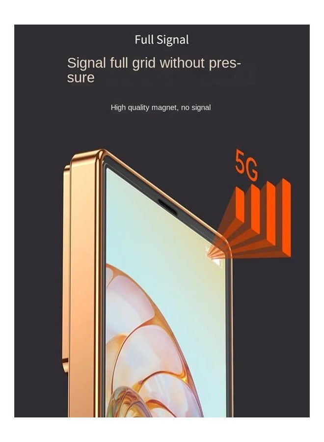General Case Compatible with ZTE Nubia Z60 Ultra,Magnetic Adsorption Lens Protector 360 Full Body Aluminum Frame Premium Leather Hybrid Tempered Glass Cover for Nubia Z60 Ultra  - Image 2
