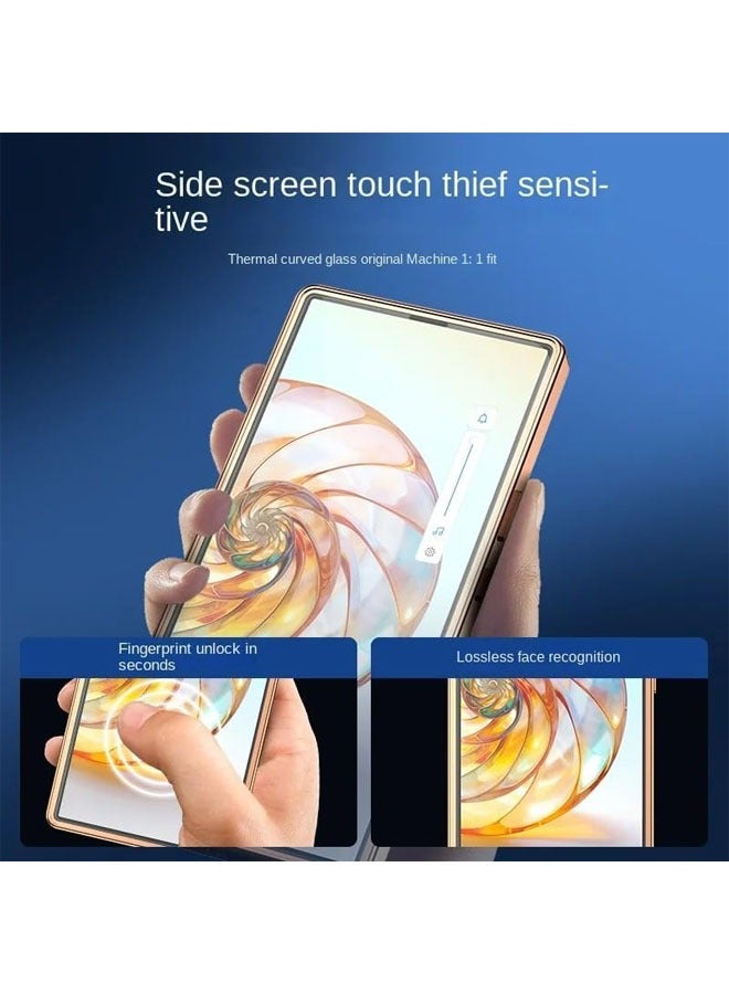 General Case Compatible with ZTE Nubia Z60 Ultra,Magnetic Adsorption Lens Protector 360 Full Body Aluminum Frame Premium Leather Hybrid Tempered Glass Cover for Nubia Z60 Ultra  - Image 4