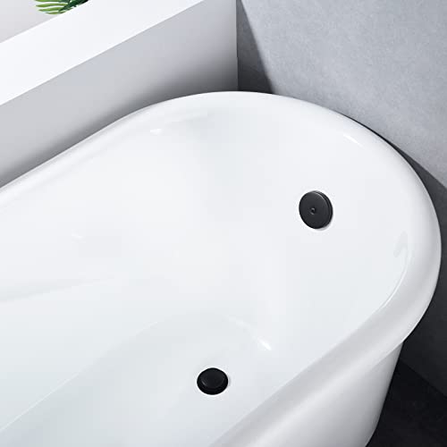 Anpean Brass Tip-Toe Tub Drain Kit with Basket Strainer and Single Hole Overflow Faceplate, Matte Black - Image 2