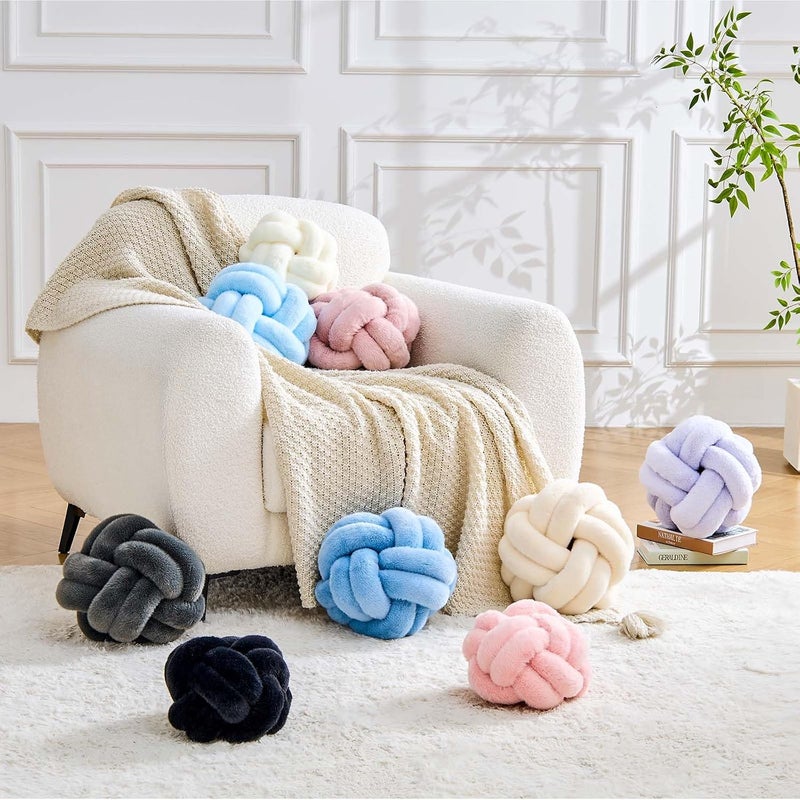 VBGYA Knot Pillows Ball, 11 Inch Emeralds Green Decorative Throw Pillows, Large Soft Round Plush Knotted Pillows, Cute Handmade Knot Hemisphere Pillow for Home Decor Bedroom, Sofa, Chair - Image 5
