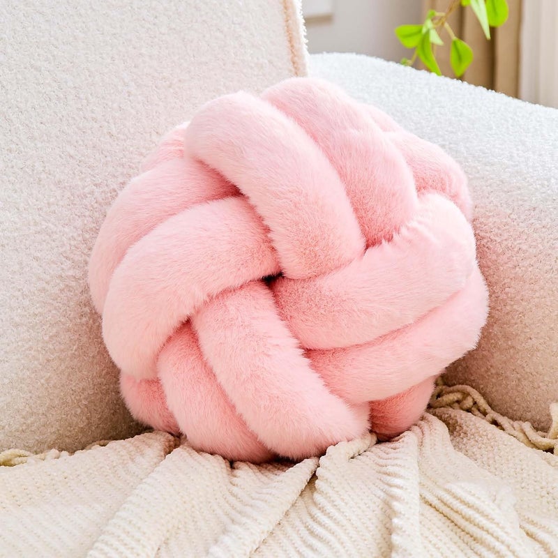VBGYA Knot Pillows Ball, 11 Inch Emeralds Green Decorative Throw Pillows, Large Soft Round Plush Knotted Pillows, Cute Handmade Knot Hemisphere Pillow for Home Decor Bedroom, Sofa, Chair - Image 1