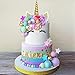 DRWATE 38 PCS Unicorn Cake Topper Unicorn Flower Cake Decorations with Flowers Balls Stars Unicorn Happy Birthday Cake Decorations Flower - Image 2