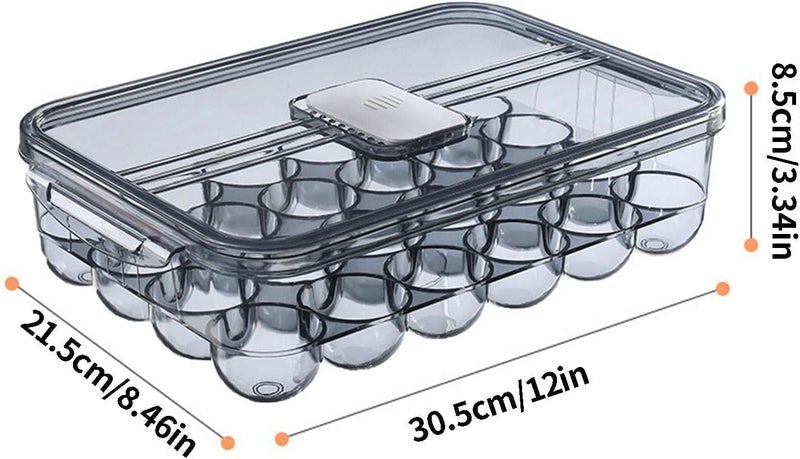 Toriox Kitchen Egg Storage Box 24 Grid Egg Box Tray Food Container Organizer Boxes Container for Storage Multi Functional Egg Crisper Outdoor Egg Storage Basket Transparent - Image 2
