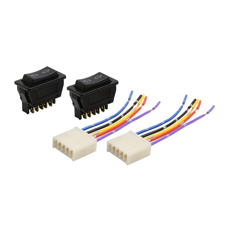 uxcell uxcell Car Power Window Glass Lift Switch with Wire Harness Socket 5 Pin DC 12V 4 in 1  - Image 1