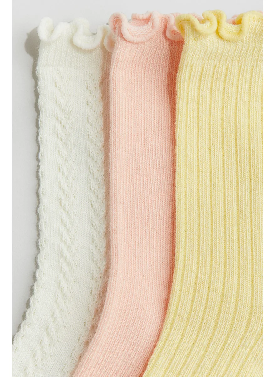 H&M 3-Pack Overlock-Detail Socks